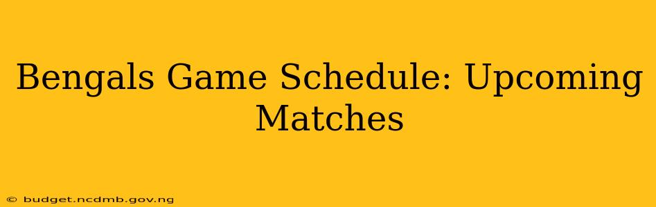 Bengals Game Schedule: Upcoming Matches