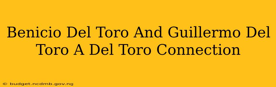 Benicio Del Toro And Guillermo Del Toro A Del Toro Connection