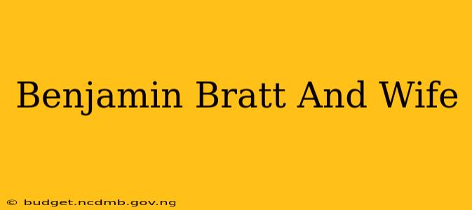Benjamin Bratt And Wife