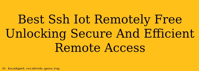 Best Ssh Iot Remotely Free Unlocking Secure And Efficient Remote Access