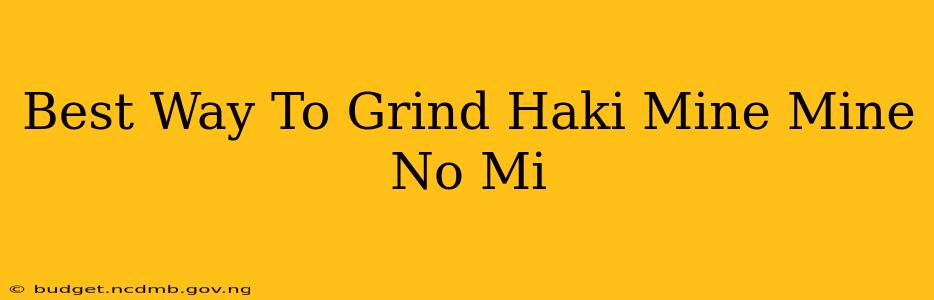 Best Way To Grind Haki Mine Mine No Mi