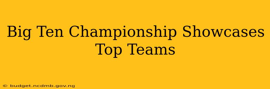 Big Ten Championship Showcases Top Teams