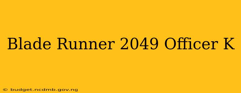 Blade Runner 2049 Officer K