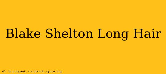Blake Shelton Long Hair