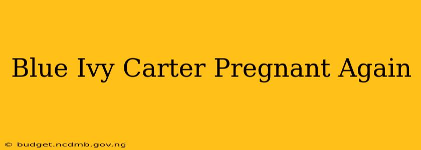 Blue Ivy Carter Pregnant Again