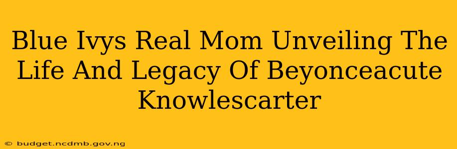 Blue Ivys Real Mom Unveiling The Life And Legacy Of Beyonceacute Knowlescarter