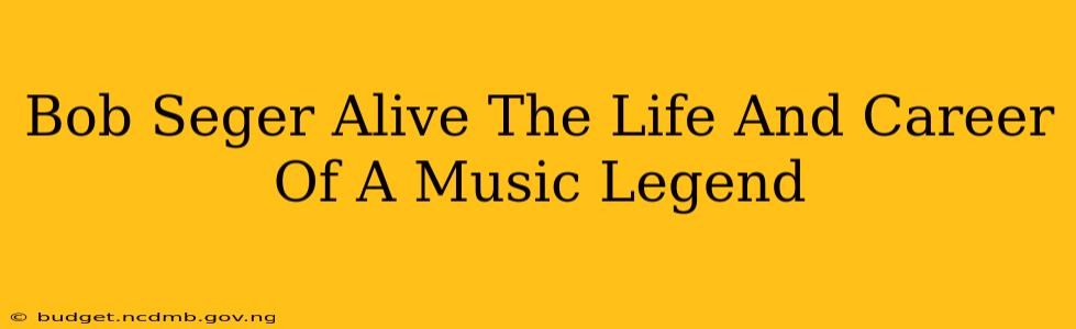 Bob Seger Alive The Life And Career Of A Music Legend