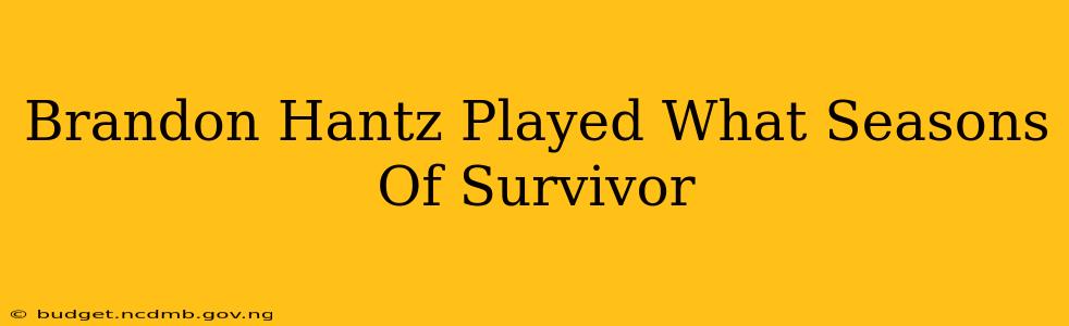 Brandon Hantz Played What Seasons Of Survivor