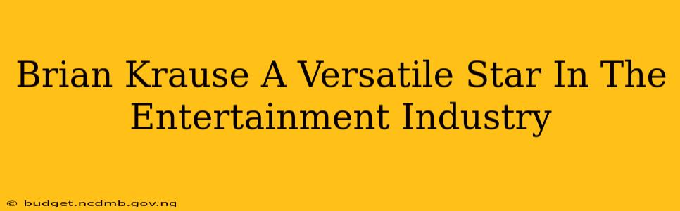 Brian Krause A Versatile Star In The Entertainment Industry