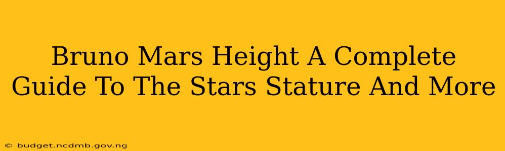 Bruno Mars Height A Complete Guide To The Stars Stature And More