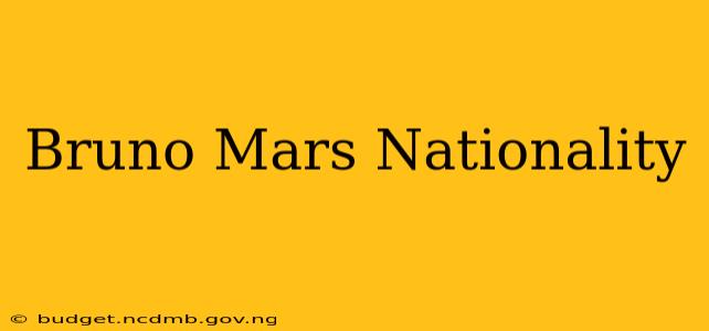 Bruno Mars Nationality