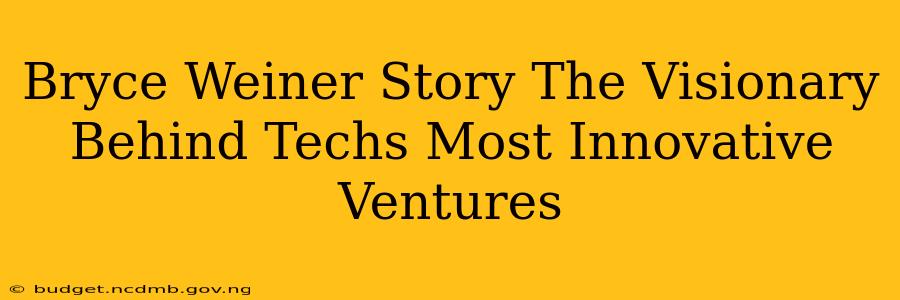 Bryce Weiner Story The Visionary Behind Techs Most Innovative Ventures