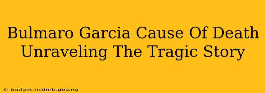 Bulmaro Garcia Cause Of Death Unraveling The Tragic Story
