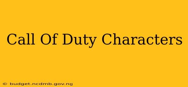 Call Of Duty Characters