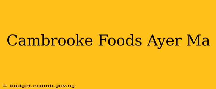Cambrooke Foods Ayer Ma
