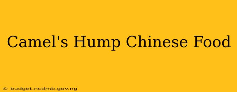 Camel's Hump Chinese Food