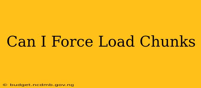 Can I Force Load Chunks