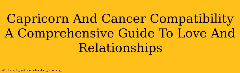 Capricorn And Cancer Compatibility A Comprehensive Guide To Love And Relationships