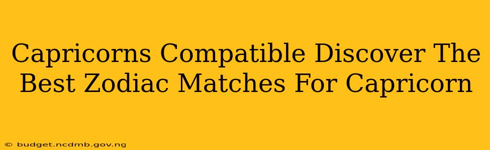 Capricorns Compatible Discover The Best Zodiac Matches For Capricorn