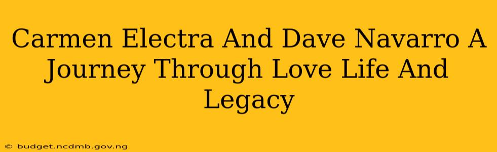 Carmen Electra And Dave Navarro A Journey Through Love Life And Legacy