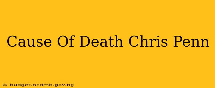 Cause Of Death Chris Penn