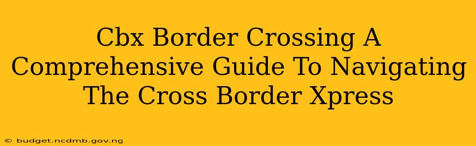 Cbx Border Crossing A Comprehensive Guide To Navigating The Cross Border Xpress