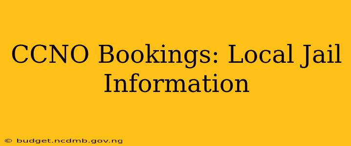CCNO Bookings: Local Jail Information