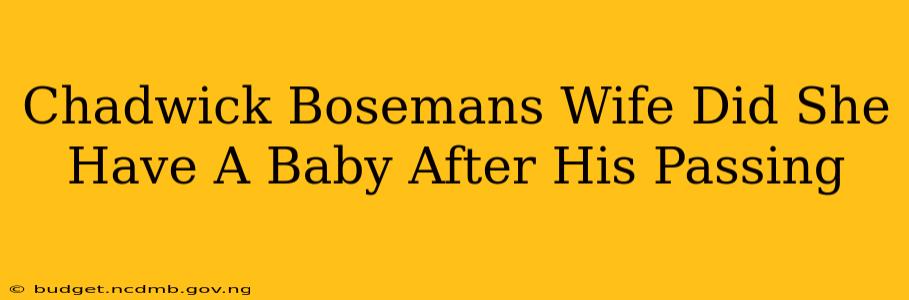 Chadwick Bosemans Wife Did She Have A Baby After His Passing