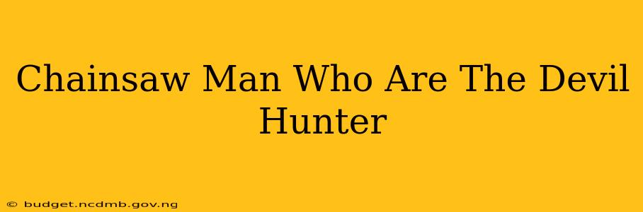 Chainsaw Man Who Are The Devil Hunter