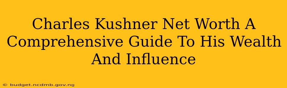 Charles Kushner Net Worth A Comprehensive Guide To His Wealth And Influence