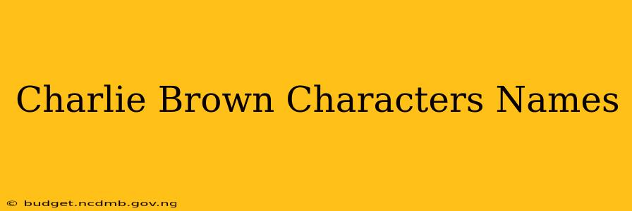 Charlie Brown Characters Names