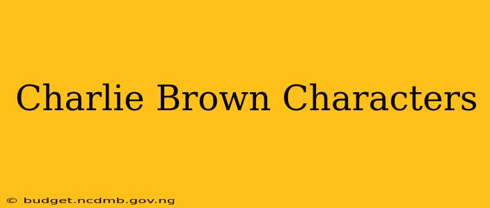 Charlie Brown Characters