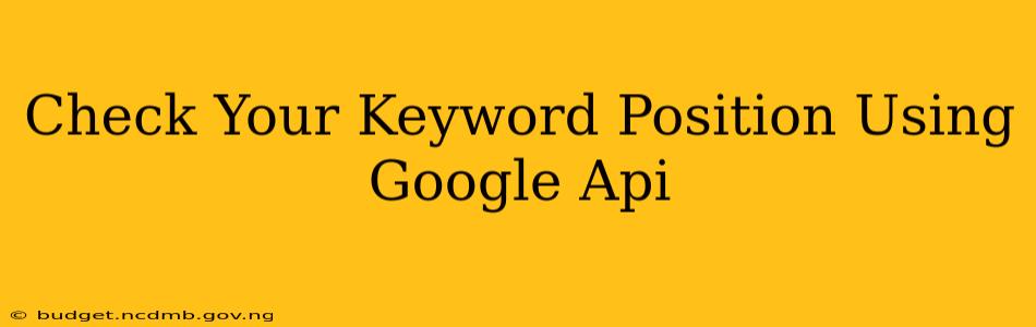 Check Your Keyword Position Using Google Api
