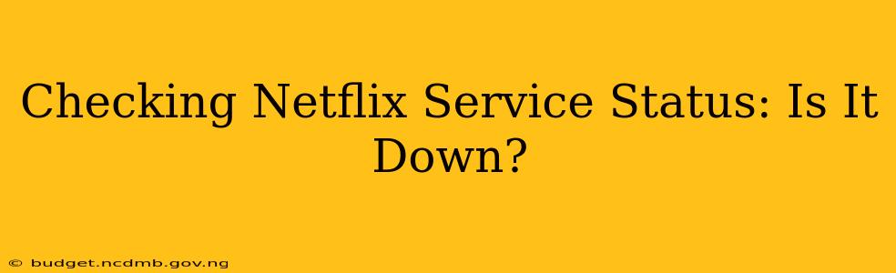 Checking Netflix Service Status: Is It Down?