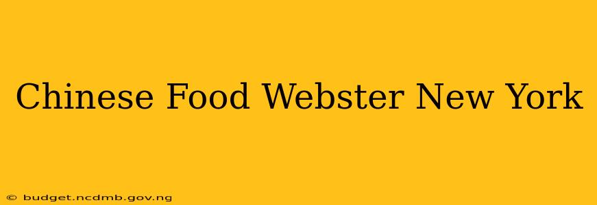 Chinese Food Webster New York