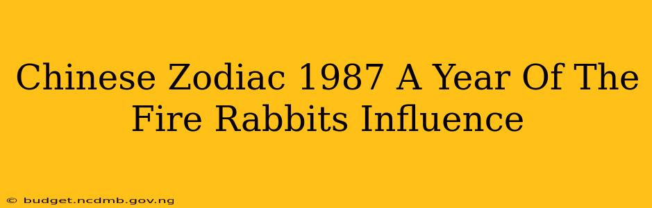 Chinese Zodiac 1987 A Year Of The Fire Rabbits Influence