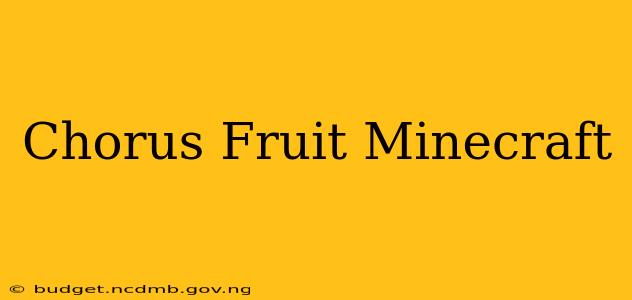 Chorus Fruit Minecraft
