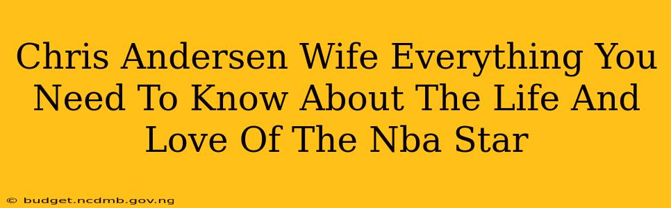 Chris Andersen Wife Everything You Need To Know About The Life And Love Of The Nba Star