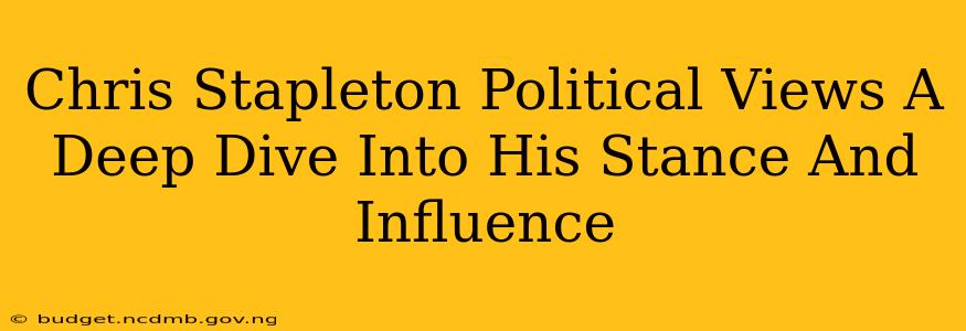 Chris Stapleton Political Views A Deep Dive Into His Stance And Influence