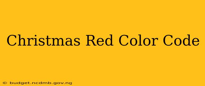 Christmas Red Color Code