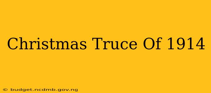 Christmas Truce Of 1914