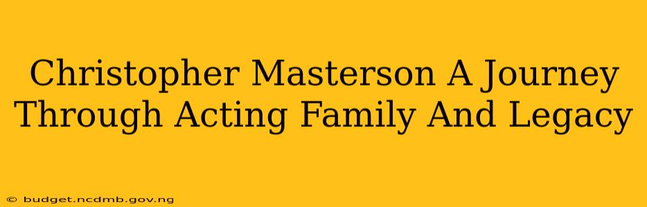 Christopher Masterson A Journey Through Acting Family And Legacy