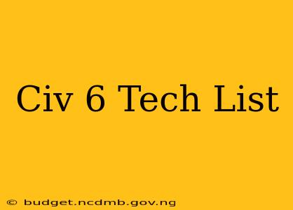 Civ 6 Tech List