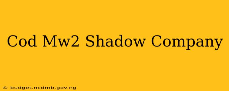 Cod Mw2 Shadow Company