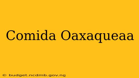 Comida Oaxaqueaa