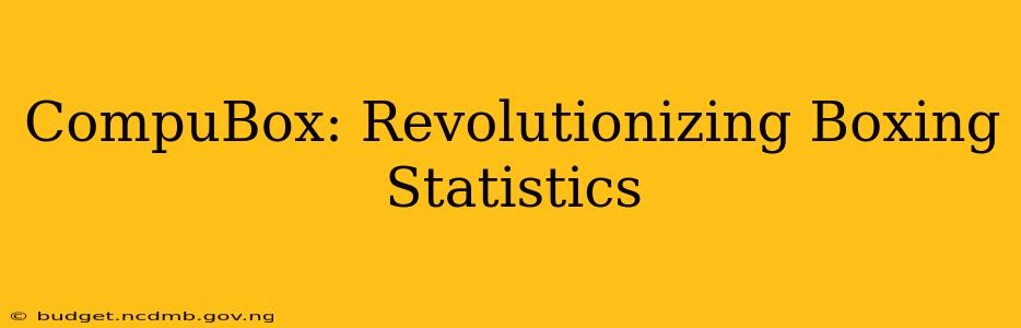 CompuBox: Revolutionizing Boxing Statistics