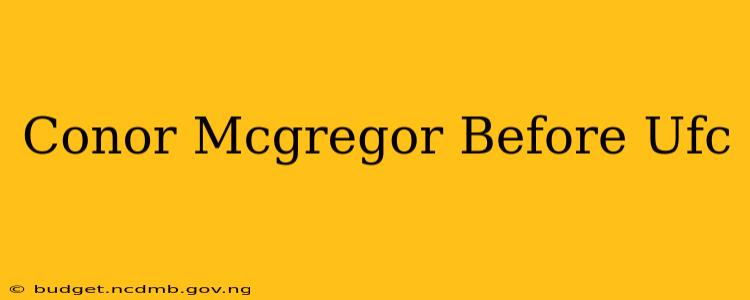 Conor Mcgregor Before Ufc