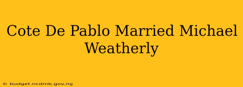 Cote De Pablo Married Michael Weatherly
