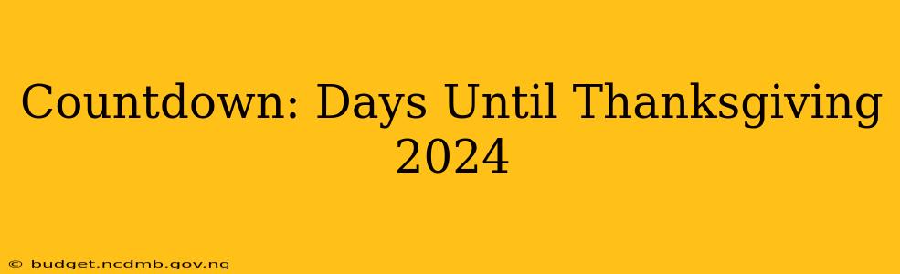 Countdown: Days Until Thanksgiving 2024