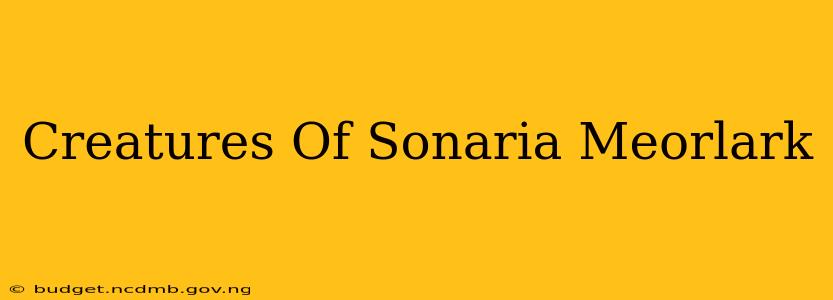 Creatures Of Sonaria Meorlark